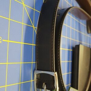 Pleather Reversible Brown or Black Silver Buckle